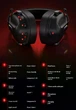 Геймерська бездротова (Bluetooth + 2,4G) гарнітура MCHOSE S9 Pro, 7.1, RGB, PC/PS4/PS5/Switch/Xbox White/Білі (MC-S9-6) - изображение 6
