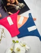Набор женских трусов Dyana Intimates 3 шт бразилианы на регуляторах в рубчик SM Яркий розовый Персиковый Синий - изображение 6