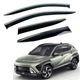 Дефлектори вікон (вітровики) для Hyundai Kona / SX2 / Kauai 2023+ з нерж. хром полоскою (HAWK) - зображення 1