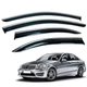 Дефлекторы окон (ветровики) для Mercedes C-Class (W204) 2008-2014 с нерж. хром полоской (HAWK) - изображение 1
