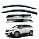 Дефлекторы окон (ветровики) для Peugeot 3008/ 4008/ OPEL Grandland X 2016+ с нерж. хром полоской (HAWK) - изображение 1