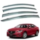 Дефлекторы окон (ветровики) для Mazda 6 Sedan 2014-2021 с нерж. хром полоской (HAWK) - изображение 1