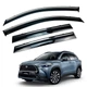 Дефлекторы окон (ветровики) для Toyota Corolla Cross 2020+ с нерж. хром полоской (HAWK) - изображение 1