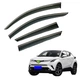 Дефлекторы окон (ветровики) для Toyota C-HR / CHR 2017-2023 с нерж. хром полоской (HAWK) - изображение 4