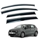 Дефлектори вікон (вітровики) для Volkswagen Polo HTB 2009-2017 c нерж. хром полоской (HAWK) - зображення 1