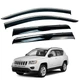 Дефлекторы окон (ветровики) для Jeep Compass 2007-2016 с нерж. хром полоской (HAWK) - изображение 1