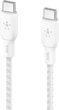 Kabel Belkin Braided USB Type-C – USB Type-C 100W 3 m White (CAB014BT3MWH) - obraz 3
