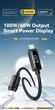 Кабель зарядки Type-C - Type-C Essager 100W 1м з дисплеєм (EXCTT1-XL01-P) - зображення 2