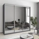 Шкаф-купе трехдверный MebelStar Стандарт AL 3 Зеркала 220x45x210 см Антрацит (MBS-2978) - изображение 1