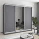 Шкаф-купе трехдверный MebelStar Комбо AL 2ДСП/Зеркало 240x60x210 см Антрацит (MBS-3348) - изображение 1