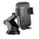 Автотримач для телефону HOCO H79 Vista push-type car holder (center console) Black Metal Gray (6942007647892) - зображення 1