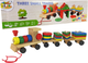 Дерев'яна іграшка Lean Toys Локомотив з 2 вагонами (5904204751285) - зображення 1
