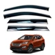 Дефлекторы окон (ветровики) для Hyundai Santa Fe 2012-2018 с нерж. хром полоской 4 шт. (HAWK) - изображение 1