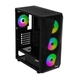 2E Gaming Корпус Aruba G3313W, без БП 1xUSB3.0, 2xUSB2.0, 5x120мм ARGB, VGA 300мм, LCS ready, HUB, TG Side Panel, ATX, чорний - зображення 4