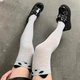 Высокие тёплые гольфы выше колена Панды серые 36-42 - изображение 7