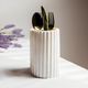 Pojemnik na sztućce Homla Marble Stripes marmurowy ryflowany 13 x 10.5 cm (5906496724329) - obraz 4
