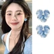 Сережки "Porcelain Flowers", блакитні - зображення 2