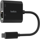 Adapter Belkin USB Type-C - Ethernet RJ-45 with PD 100W 0.13 m Black (INC019BTBK) - obraz 2
