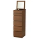 Комод с 6 ящиками IKEA MALM коричневая морилка ясеневый шпон зеркальное стекло 503.152.91 - изображение 1