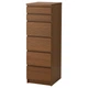 Комод с 6 ящиками IKEA MALM коричневая морилка ясеневый шпон зеркальное стекло 503.152.91 - изображение 2