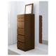 Комод с 6 ящиками IKEA MALM коричневая морилка ясеневый шпон зеркальное стекло 503.152.91 - изображение 3