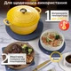 Подставки под горячее силиконовые коврики под тарелки кружки для чашек блюдец сковородок на стол для сушки посуды прихватки кухонные салфетки для горячего набор 3 шт Синие 75_2_0_0B - изображение 2