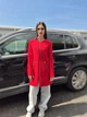 Тренч жіночий однотонний на блискавці весна-осінь Zara Червоний 15809 S (укр 42) - зображення 6