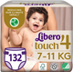 Подгузники Libero Touch 4 (7-11кг) 132шт - изображение 1