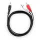 Кабель мультимедийный соединительный Jack 3.5mm M to 2xRCA 1.5 м Vinga для подключения акустики - изображение 1