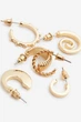 Сережки (6 пар) H&M One Size золотистый 21071179066 - изображение 2