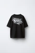 Подростковая футболка для мальчика Zara 7099/622 140 см Черный - изображение 2