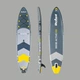 SUP доска надувная сапборд с веслом Rebel ACTIVE 150кг 350х81х15см САП борд с аксессуарами для плаванья, серфинга универсалный Серый - изображение 3