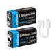 Акумуляторні батареї Крона Pujimax 6F22 з USB TYPE-C 9V 4400mWh, Black (2 шт + кабель) (16217-2) - зображення 1