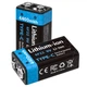 Акумуляторні батареї Крона Pujimax 6F22 з USB TYPE-C 9V 4400mWh, Black (2 шт + кабель) (16217-2) - зображення 4