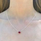Серебряное ожерелье колье Красное Сердце Пандора Pandora 392542C01-45 - изображение 3