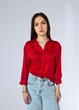 Блуза-рубашка женская Oversize однотонная на пуговицах Koton Красная 13521 M (44) - изображение 2