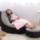 Надувное кресло Intex 68564 из ПВХ 130х99х76 см с круглым пуфом 64х28 см Серый (127-9-68564) - изображение 5