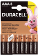 Батарейки лужні Duracell AAA LR03 8 шт (5000394203358) - зображення 1