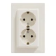 Розетка Schneider Electric ASFORA с заземлением двойная крем 16А (EPH9900123) - изображение 1