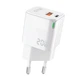 Быстрая зарядка для телефона айфона 20 W сетевое мощное зарядное устройство адаптер блок питания с быстрой зарядкой GAN технологией PD_20W / QC3.0_18W зарядник на смартфон 2 порта usb type-c WALKER WH-42 белый зарядники для телефонов - изображение 8