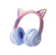 Беспроводные Bluetooth наушники CatEye с подсветкой и кошачьими ушками pink+blue - изображение 1