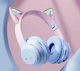 Беспроводные Bluetooth наушники CatEye с подсветкой и кошачьими ушками pink+blue - изображение 3