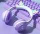 Бездротові Bluetooth навушники CatEye з підсвічуванням та котячими вушками purple - зображення 3