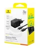 Мережевий зарядний пристрій Baseus Palm Fast Charger Type-C+USB 20W + Cable Type-C to Type-C P10111608113-01 Black - зображення 2