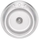Мойка для кухни BRINEX нержавеющая сталь 490x490мм круглая врезная матовая 0.6мм с сифоном BRIN490SAT06 - изображение 1