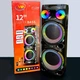 Портативна бездротова Bluetooth колонка акустика VIP JT-1250 з RGB-підсвічуванням та 2-ма мікрофонами на колесах караоке | 7Ah, 50000W, BT/USB/TF/AUX/TWS | Чорний - зображення 12