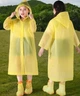 Плащ дождевик с капюшоном для детей Yellow детское водонепроницаемое пончо с защитой от дождя и ветра, на рост 90-150 см, желтый (110670425) - изображение 2