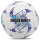 М'яч футбольний професійний №5 PU ламінований зшитий вручну SOCCERMAX FB-9493 (PU, білий-синій) - изображение 1