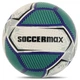 М'яч футбольний №5 PU ламінований гібридна зшивка HYBRID SOCCERMAX FB-4120 (PU, білий-синій) - изображение 1