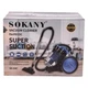 Ручной мощный колбовый циклонный пылесос SOKANY SK-3387 3000 Вт 2 насадки для сухой уборки без мешка Синий - изображение 8